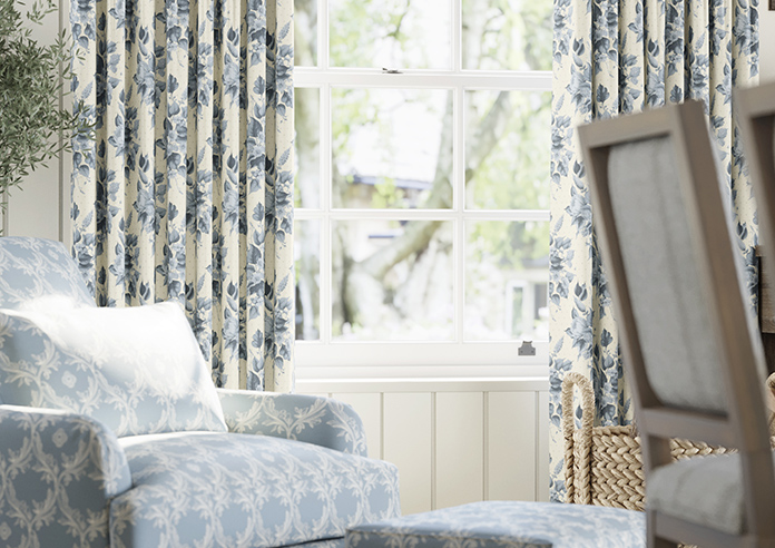 Pensford, Penn Bouquet Raffs Blue - Made to Measure Curtains - Image 5